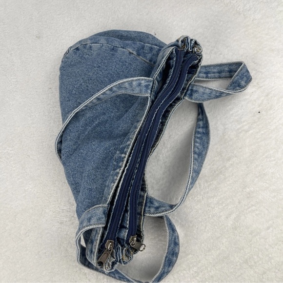 SHANE Acid-wash Denim Shoulder Bag Purse Vintage Y2K 90’s 80’s Retro - Picture 3 of 8
